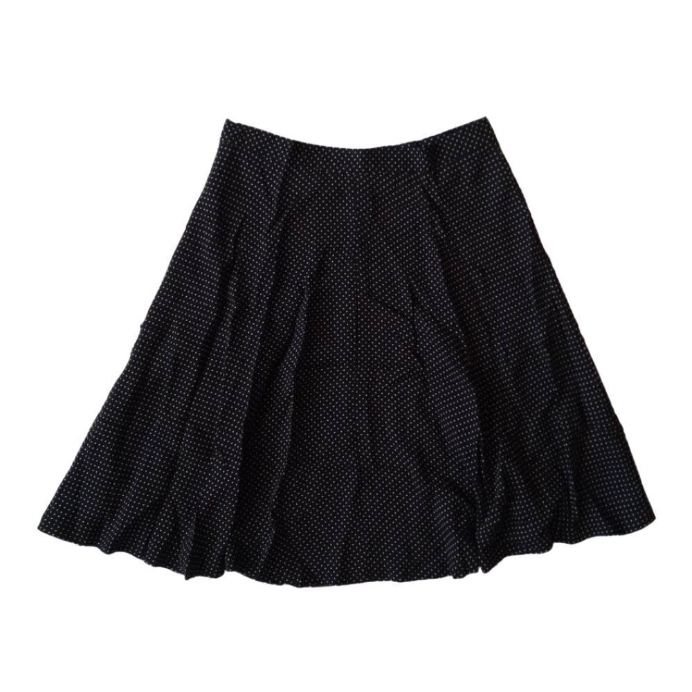 Vintage Jones New York Black & White Polka Dot Print Timeless Retro Flowy Skirt